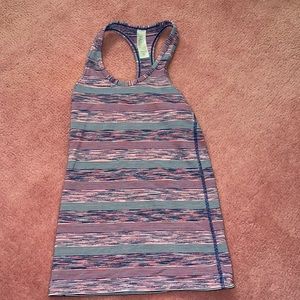 Ivivva Pink Blue and White Tank EUC Size 8